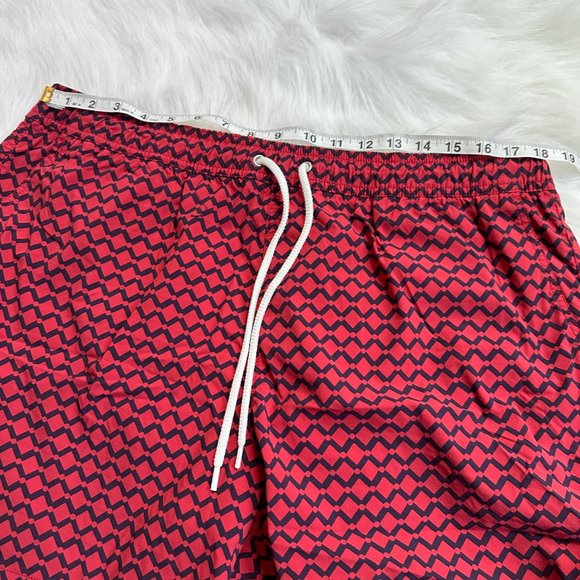 J Crew Swim Trunk 6" inseam Red Navy Print XL Beach Pool Preppy Vacation #AH834 - Picture 4 of 11